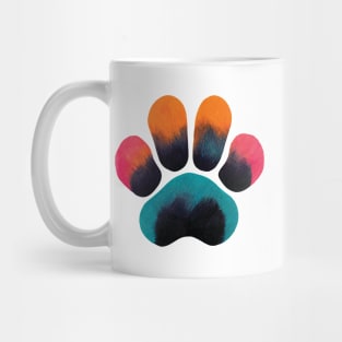 Colourful Paw Print Pet Pattern Mug